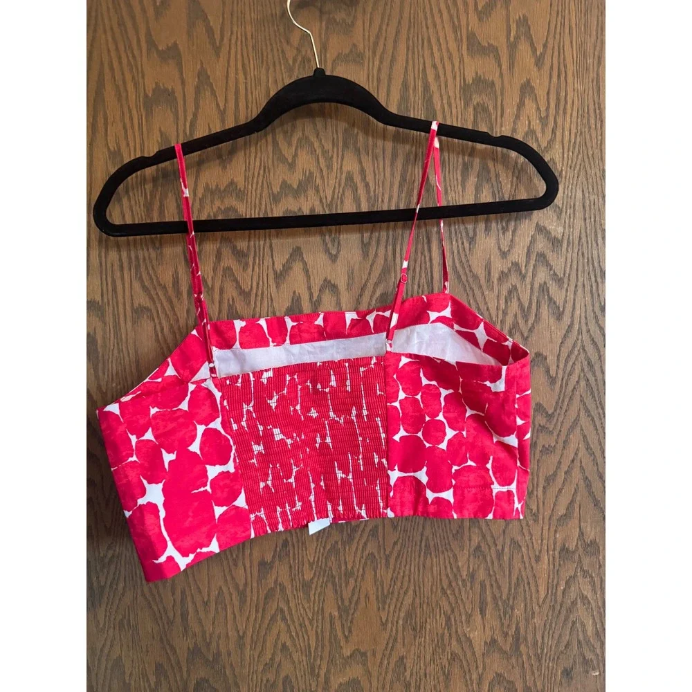 Banana Republic Red White Polka Dot 2 Piece Set Skirt Small Crop Top Medium NWT